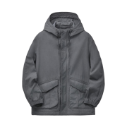 SERIES Short Dyed Hood Coat Charcoal