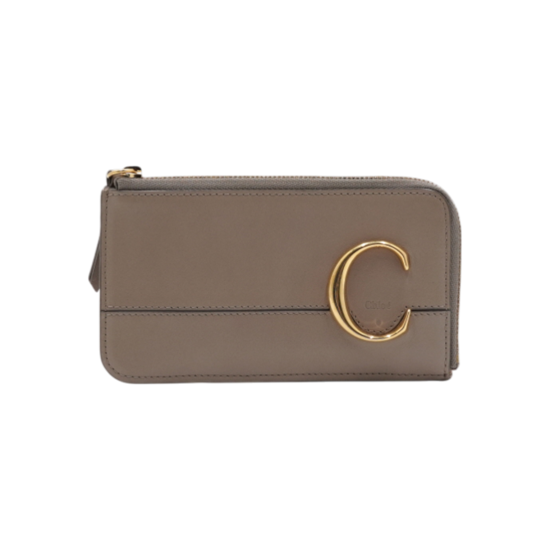 ITO4JQ9CLLFS Chloe Leather Gold Logo C Zip Wallet