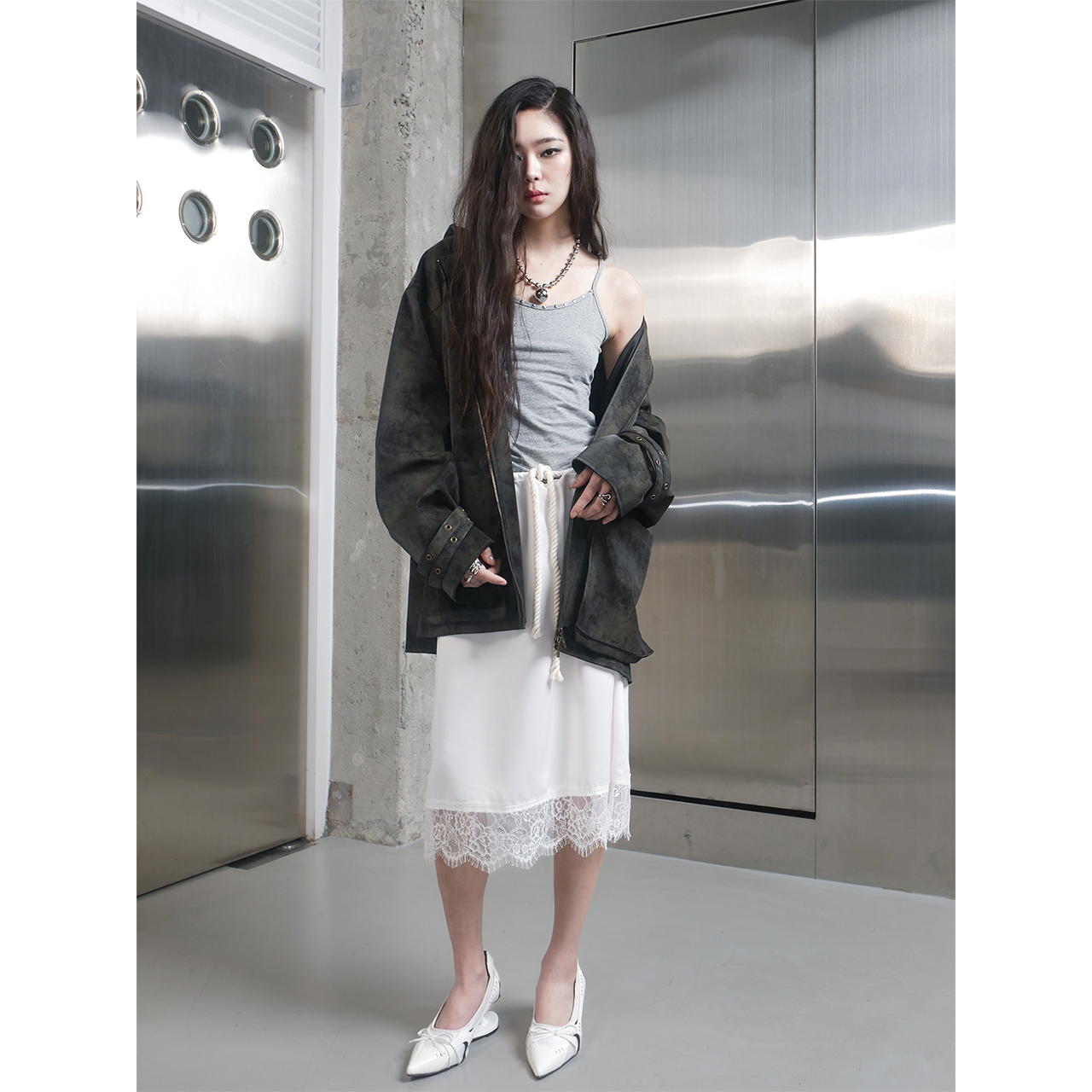 스틸레써디 로프 레이스 스커트 아이보(Still Lethardy Rope Lace Skirt Ivory) - 6