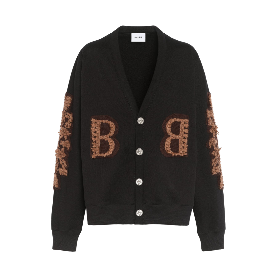 (W) 배리 캐시미어 B 로고 코튼 가디건 블랙((W) Barrie Cashmere B Logo Cotton Cardigan Black)