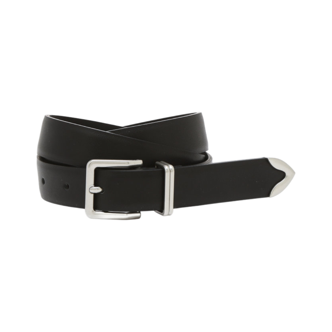 AABE5F028BK Athe Vanessabruno Acc Black Vegetable Leather Buckle Belt Black