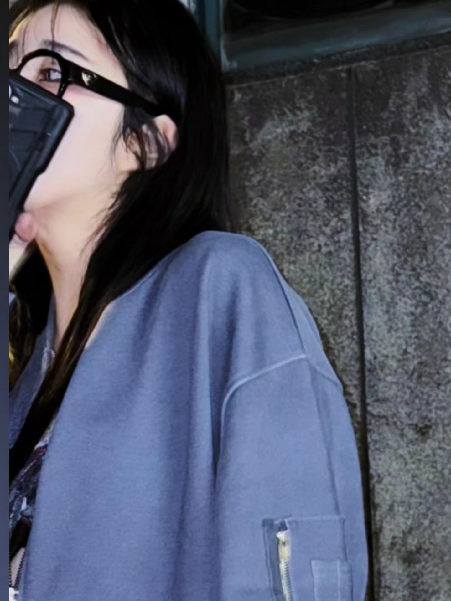 Chanel Clutch with Chain Lambskin & Gold Black Lilac, Chanel Round Eyeglasses Acetate & Black 착용 스타일 - 3