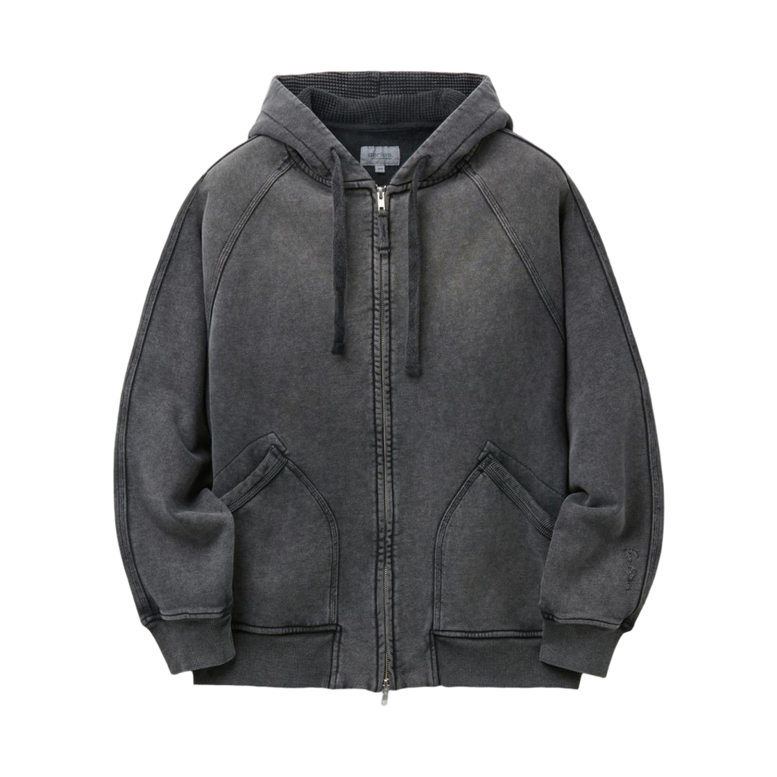 시리즈 셋업 미네랄 워싱 후드 집업 차콜(SERIES Set-Up Mineral Washed Hood Zip-Up Charcoal)