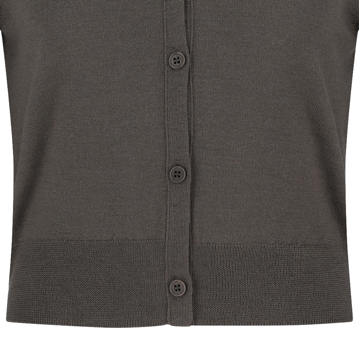 아모멘토 우먼 울 브이넥 크롭 가디건 브라운 - 26SS(Amomento Women Wool V-Neck Crop Cardigan Brown - 26SS) - 4