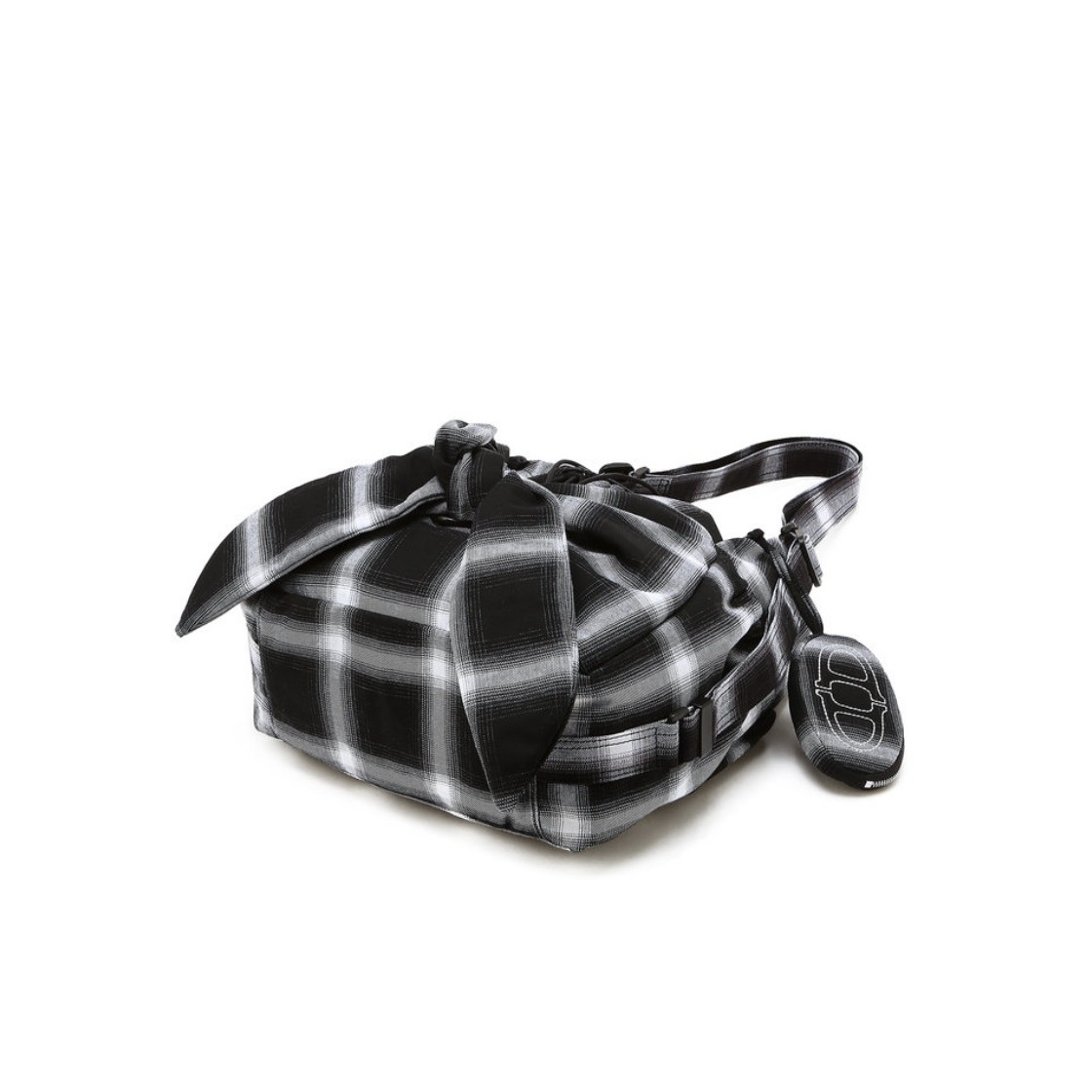 아떼 바네사브루노 액세사리 루반 블랙 체크 리본 백팩 겸 숄더백 S 블랙(Athe Vanessabruno Acc Ruban Black Check Ribbon Backpack & Shoulder Bag S Black) - 3