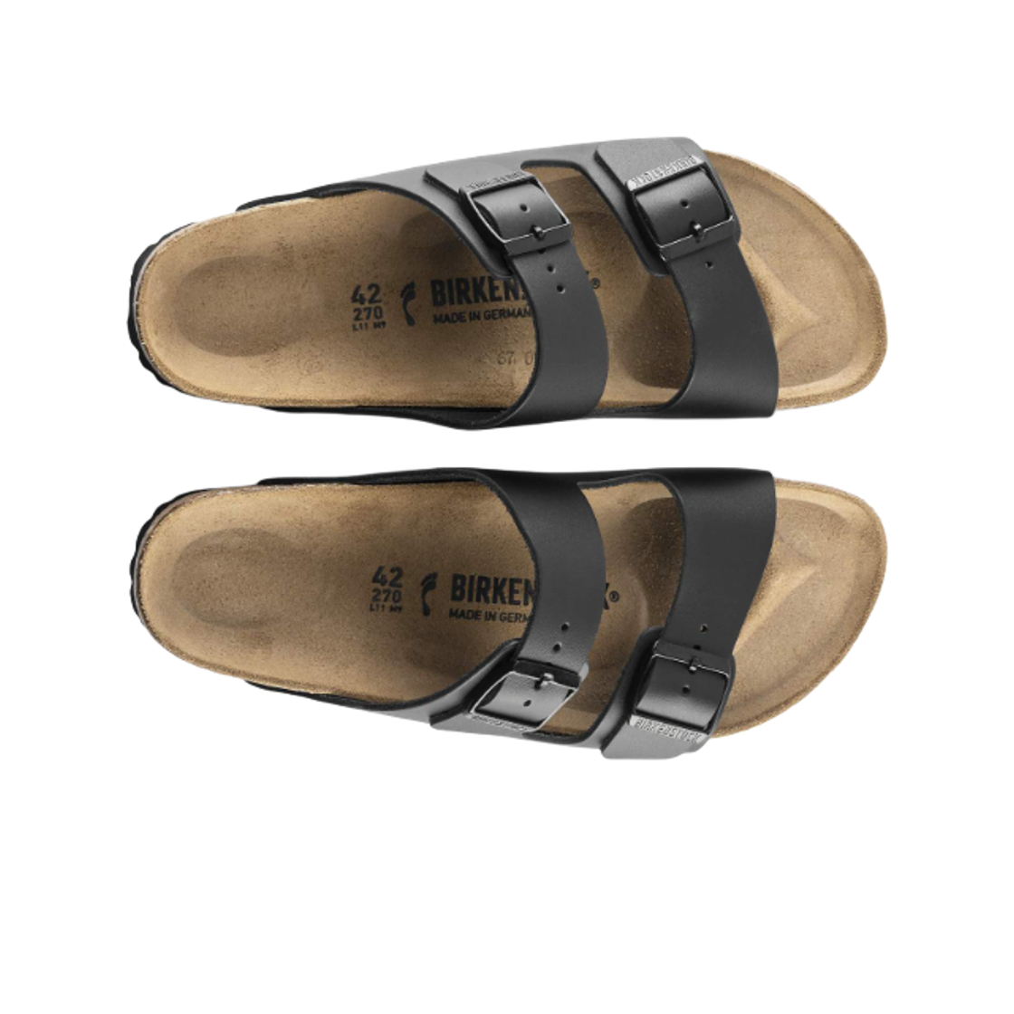 버켄스탁 아리조나 내츄럴 레더 블랙 - 내로우(Birkenstock Arizona Natural Leather Black - Narrow) - 2