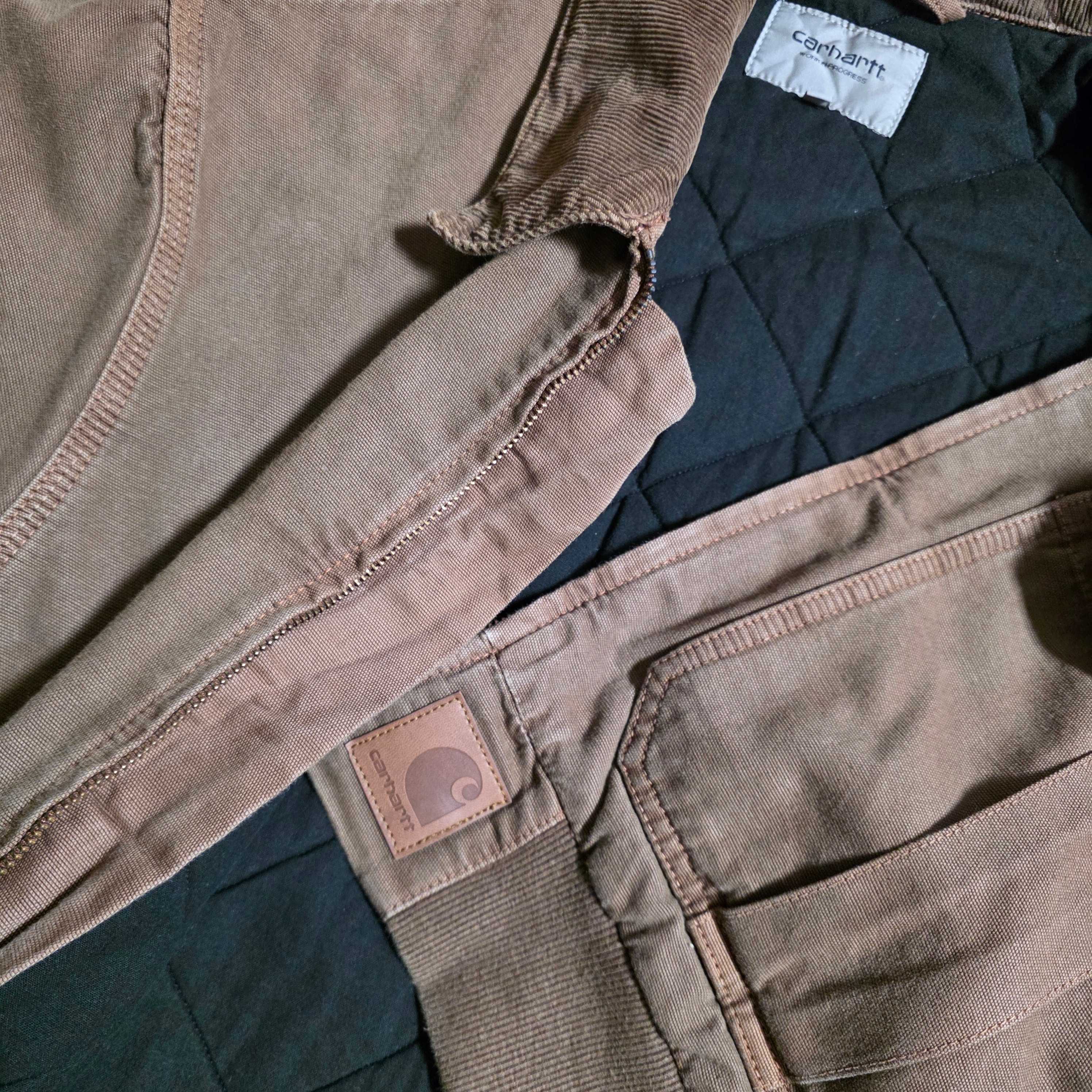 Carhartt WIP Stanton Jacket Chocolate Stone Dyed 착용 스타일 - 2