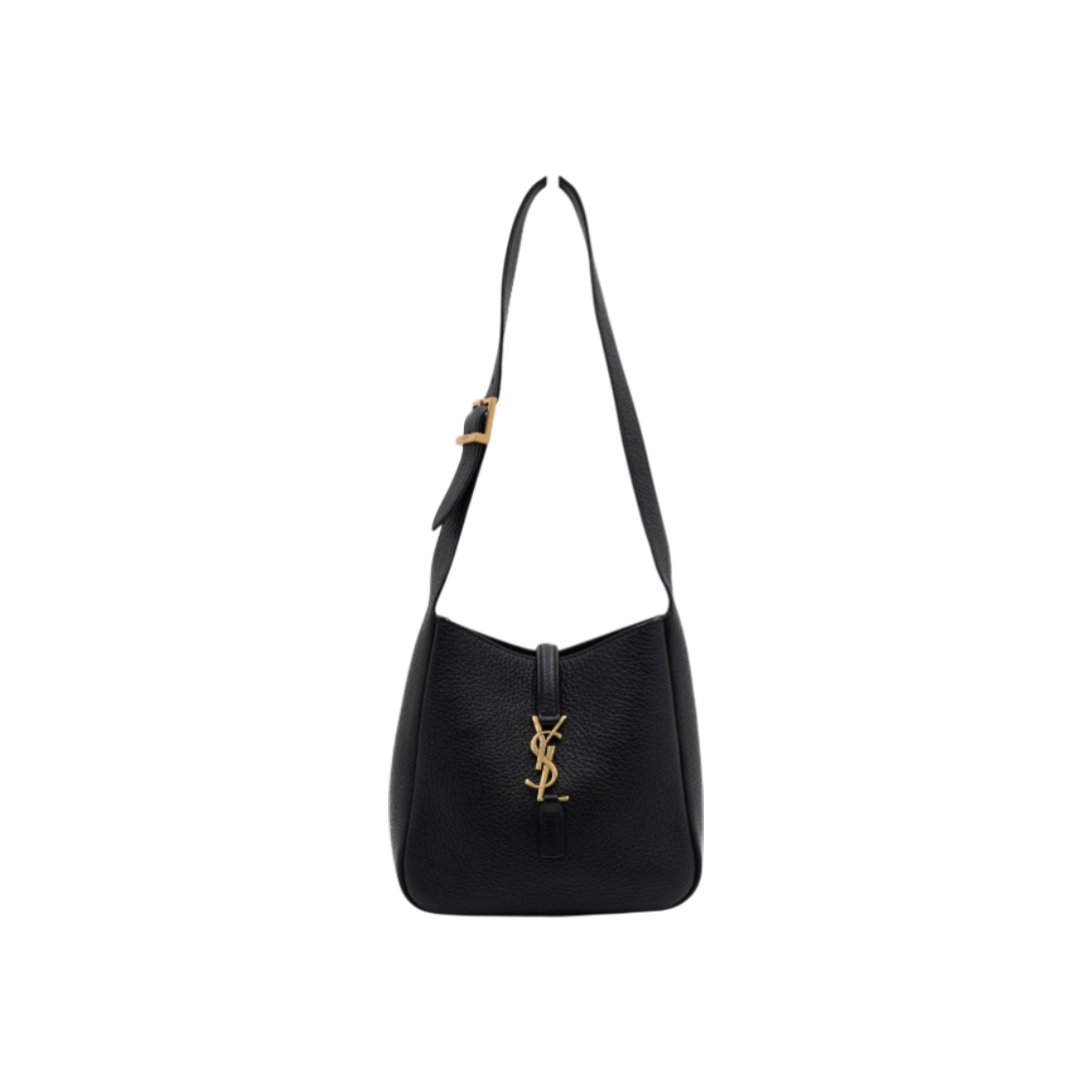 IT99DEJ9H2GD Saint Laurent Black Leather Gold Logo LE 5 A 7 Mini Baby Shoulder and Crossbody Bag