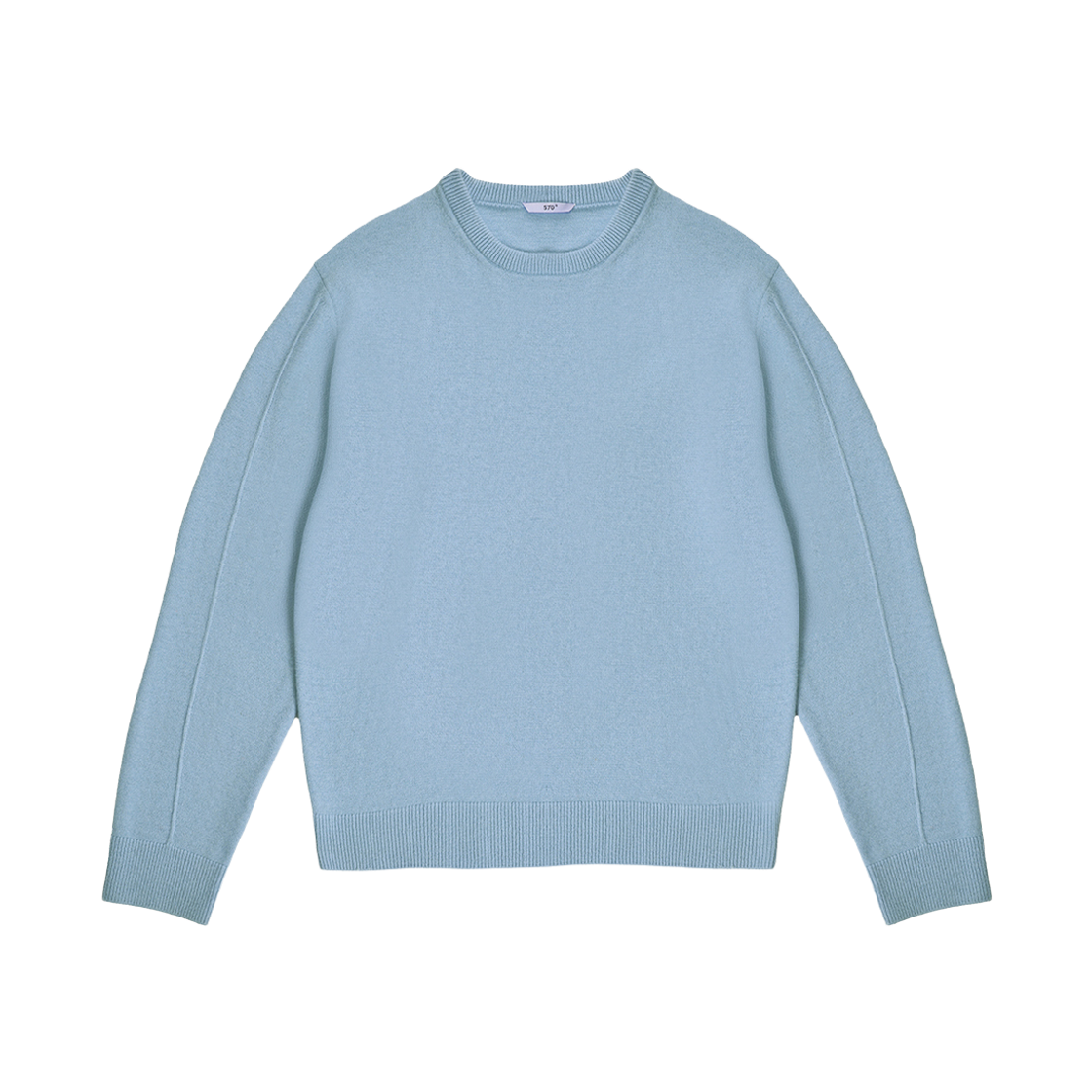 에스티유 핀턱 라운드넥 니트 인 스카이블루(STU Pin Tuck Round Neck Knit In Sky Blue)