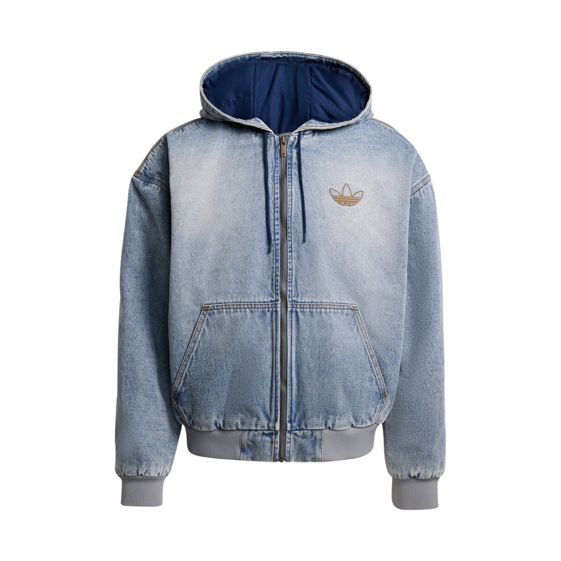 아디다스 오리지널스 데님 패디드 자켓 인디고 데님 - US 사이즈(Adidas Originals Denim Padded Jacket Indigo Denim - US Sizing) - 1