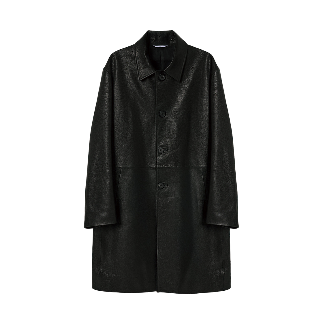 에스티유 램스킨 레더 코트 인 블랙(STU Lambskin Leather Coat In Black)
