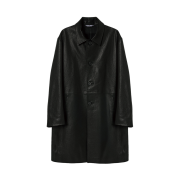 STU Lambskin Leather Coat In Black