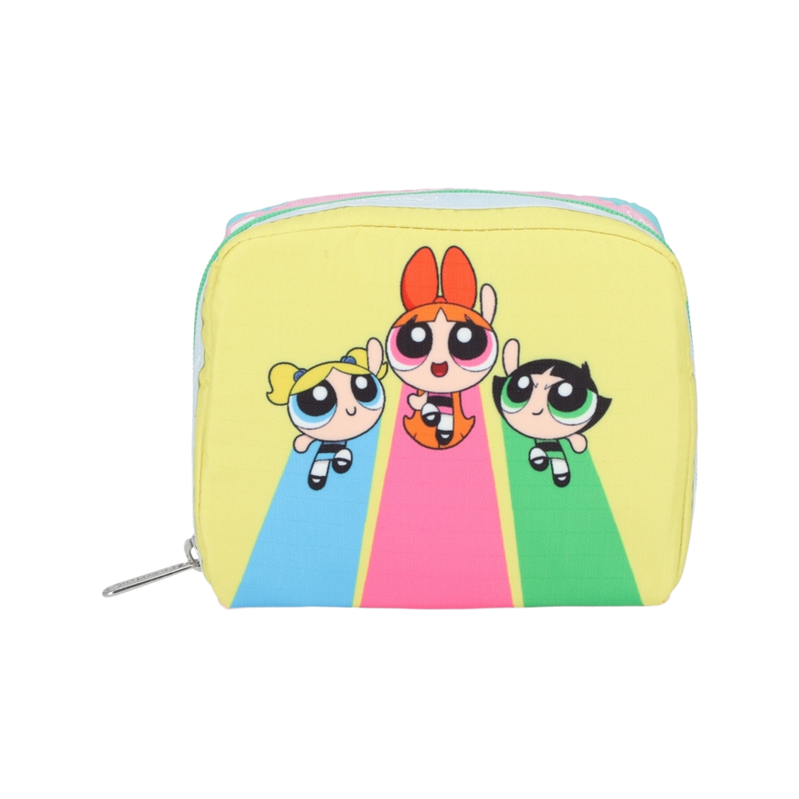 레스포색 파워퍼프걸 옐로우/민트 스퀘어 코스메틱 파우치(Lesportsac PPG Yellow/Mint Square Cosmetic)