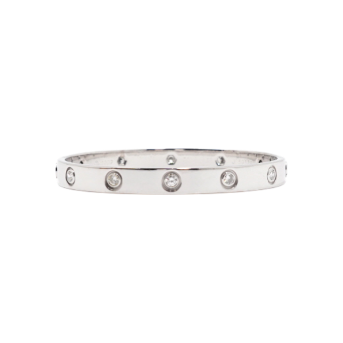 까르띠에 18K화이트골드 10개 10P다이아 러브 브레이슬릿 팔찌-16호aa61251(Cartier 18K White Gold Love Bracelet with 10 Diamonds - Size 16) - 1