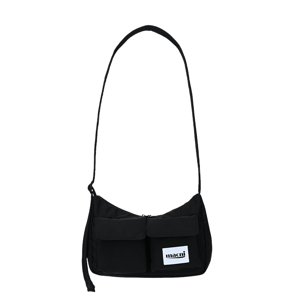 마크니 투 포켓 크로스백 블랙(MACNI Two Pocket Cross Bag Black)