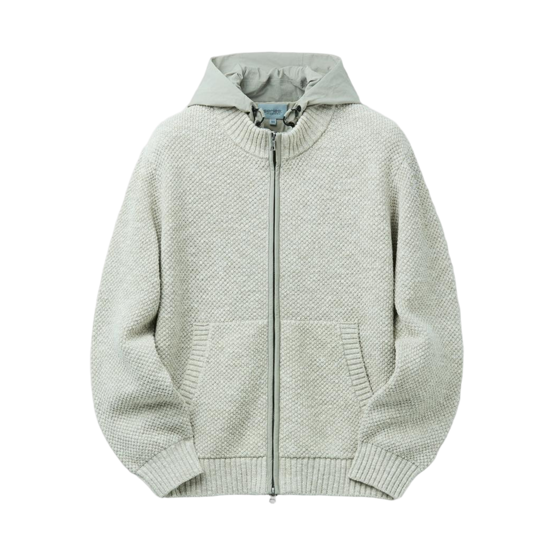 시리즈 후드 니트 집업 아우터 아이보리(SERIES Hood Knit Zip-Up Outer Ivory)