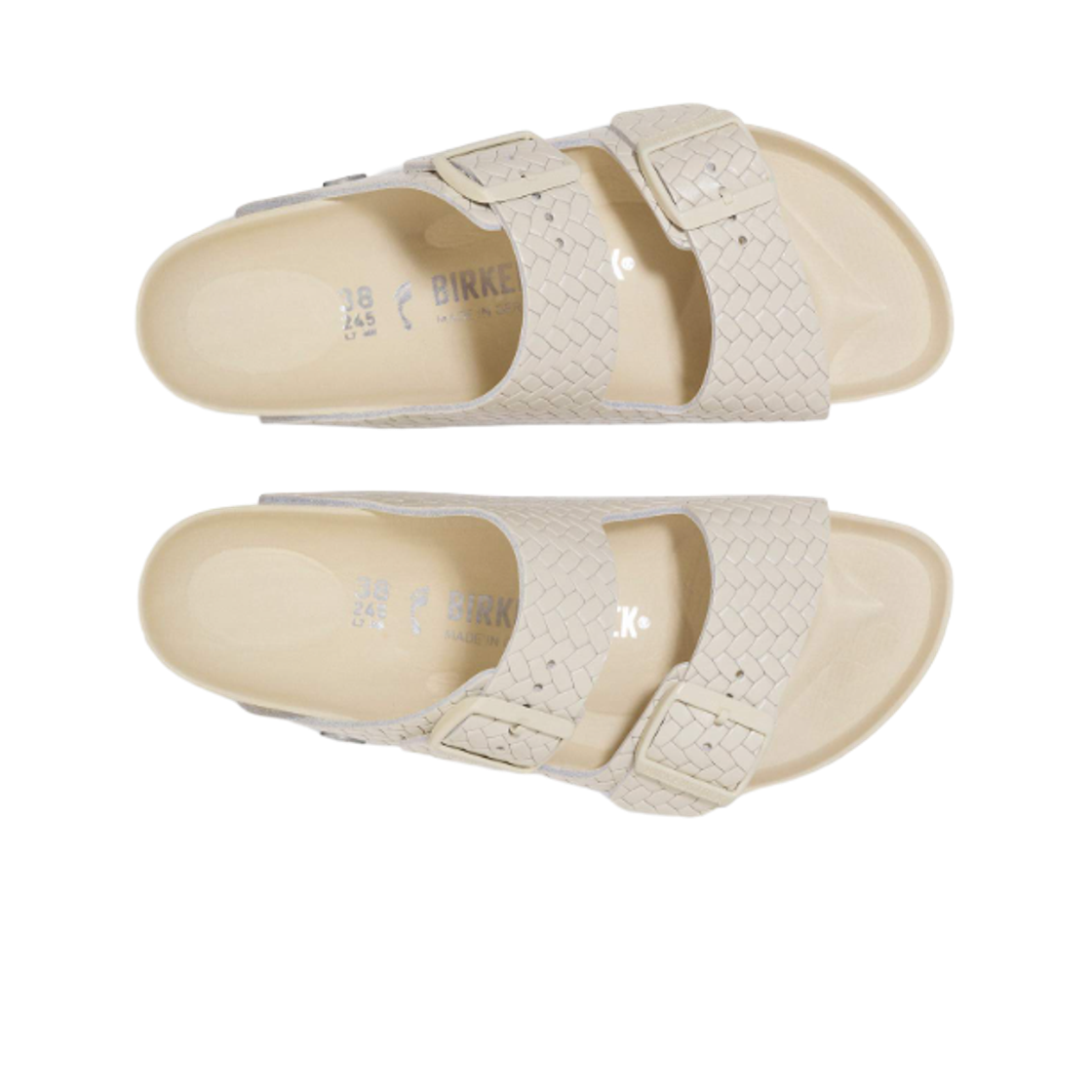 버켄스탁 아리조나 리벳 로고 레더 우븐 엠보스드 에크루 - 레귤러(Birkenstock Arizona Rivet Logo Leather Woven Embossed Ecru - Regular) - 2