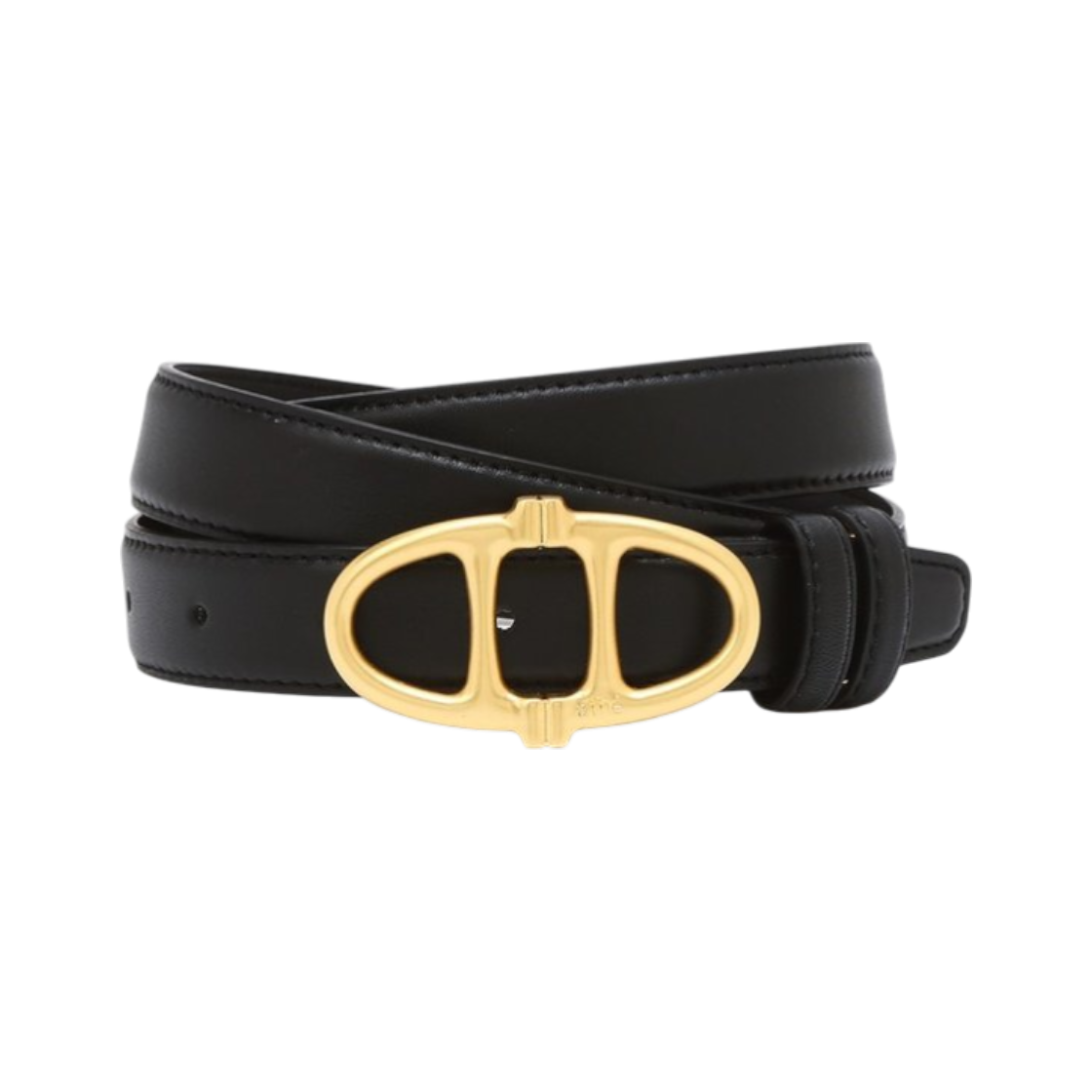 AABE6E021BK Athe Vanessabruno Acc 20Mm Black Leather Double-A Belt (Gold) Black