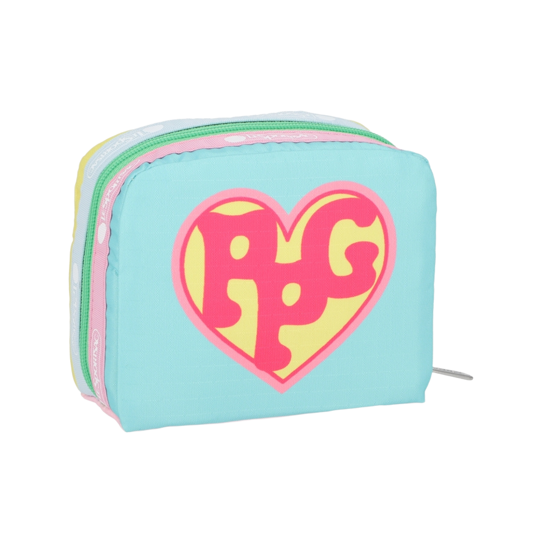 레스포색 파워퍼프걸 옐로우/민트 스퀘어 코스메틱 파우치(Lesportsac PPG Yellow/Mint Square Cosmetic) - 2