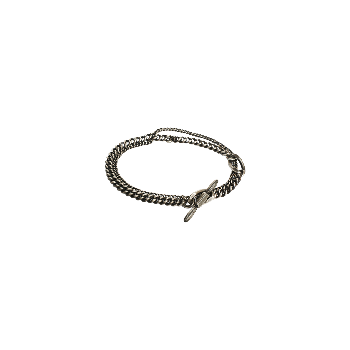 베르크슈타트 뮌헨 브레이슬릿 더블 체인 스컬프처 실버 - 26SS(Werkstatt:Munchen Bracelet Double Chain Sculpture Silver - 26SS)