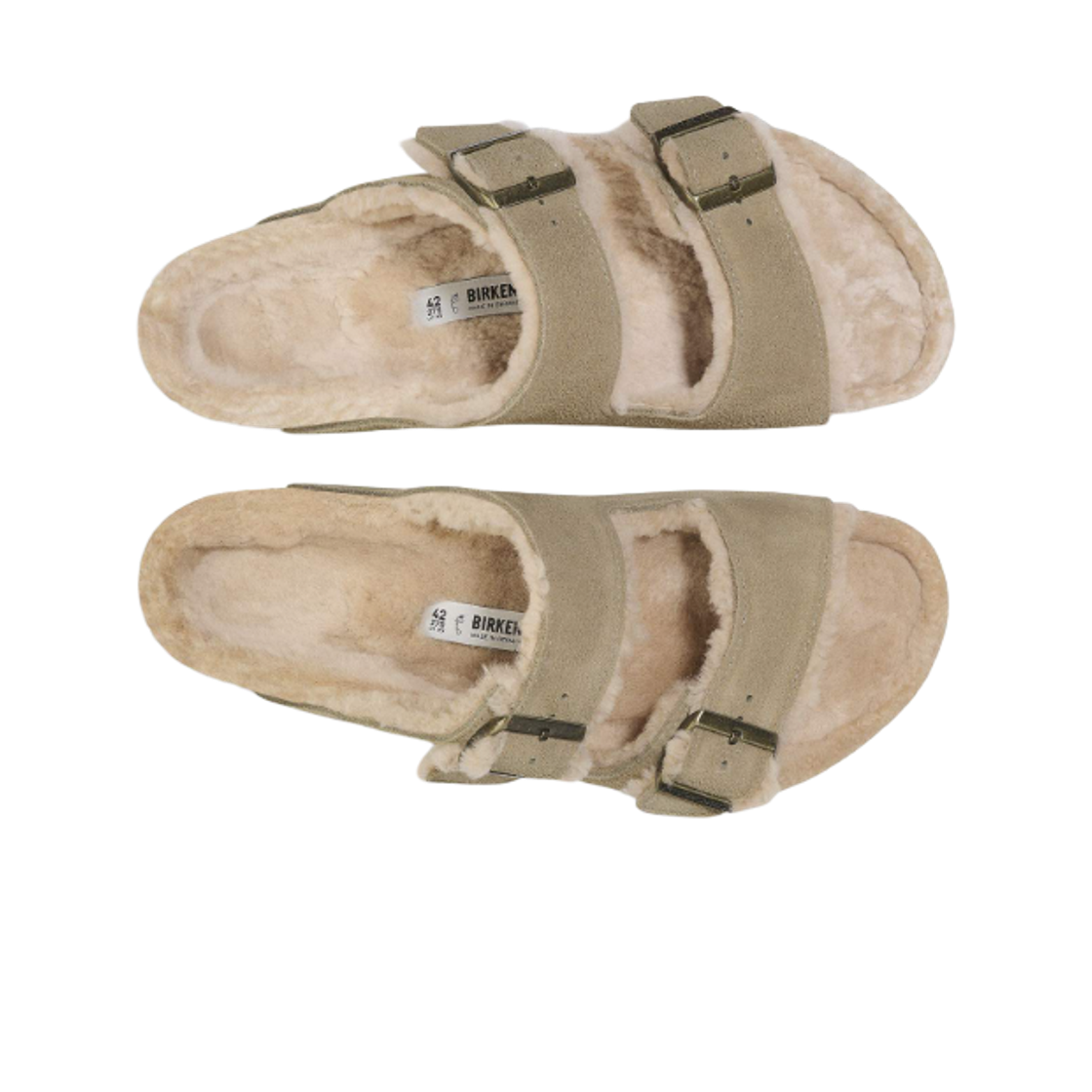 버켄스탁 아리조나 셔링 스웨이드 레더 토프 - 레귤러(Birkenstock Arizona Shearling Suede Leather Taupe - Regular) - 2