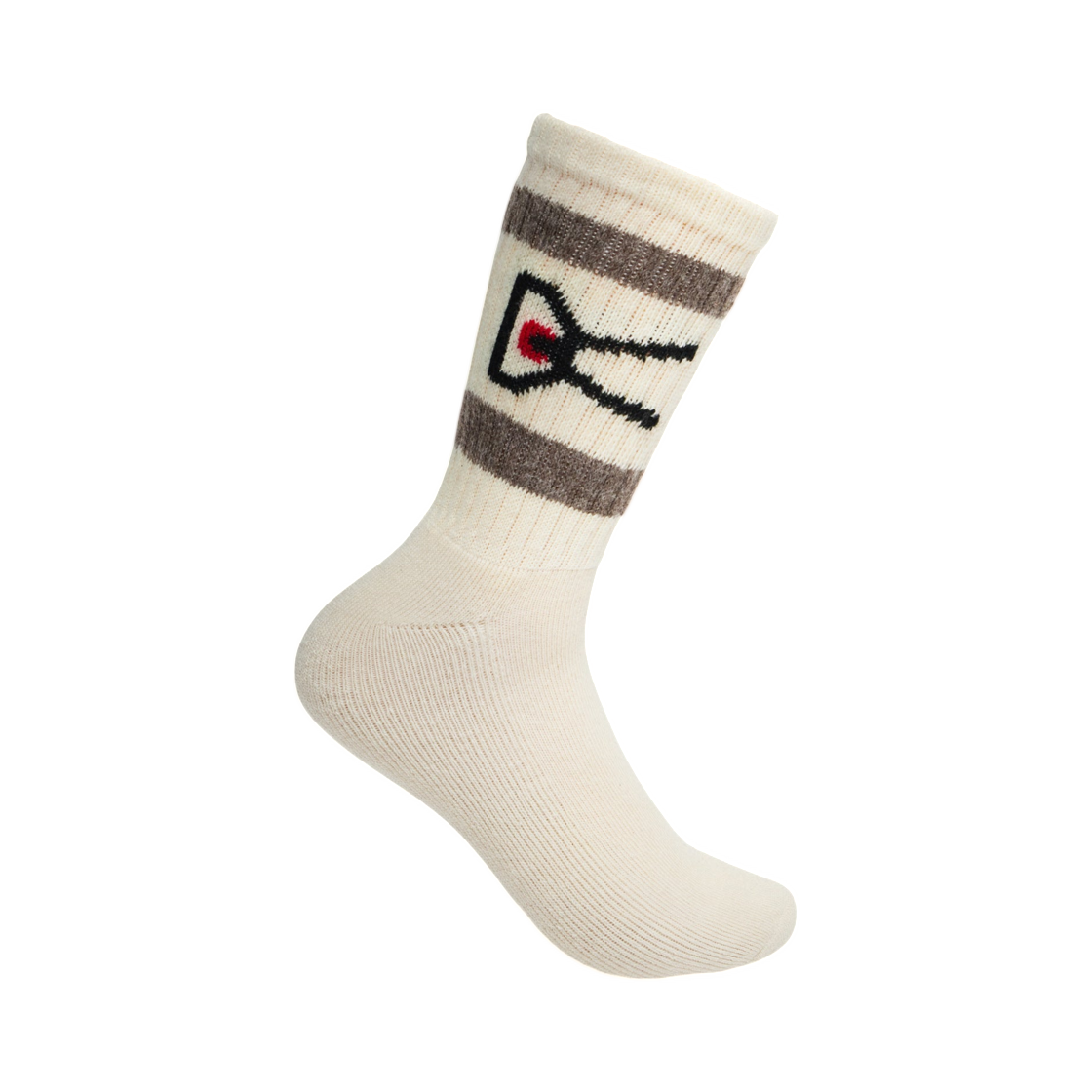 디스트릭트 비전 유에스에이 코튼 삭스 크림 앤 브라운 스트라이프(District Vision Usa Cotton Socks Cream & Brown Stripe) - 1