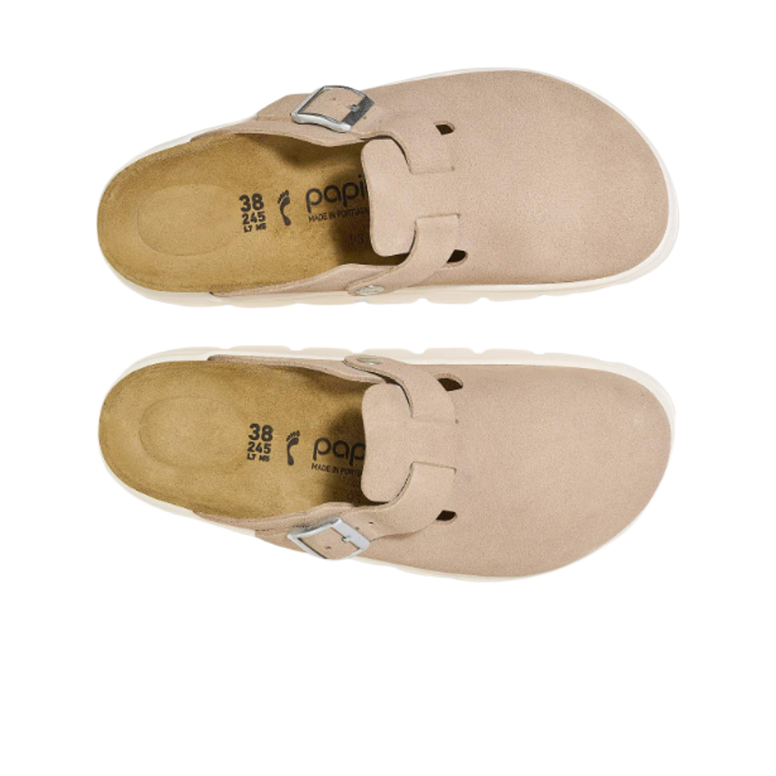 (W) 버켄스탁 보스턴 파필리오 청키 스웨이드 레더 웜 샌드 - 내로우((W) Birkenstock Boston Papillio Chunky Suede Leather Warm Sand - Narrow) - 2