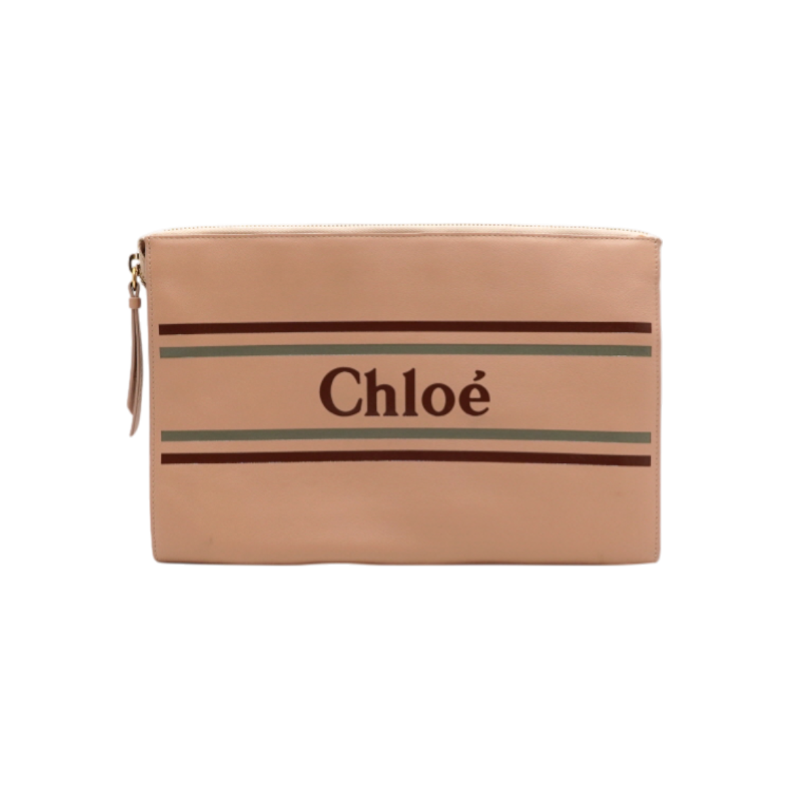 ITOR2EJ3BMTQ Chloe Leather Stripe Women's Pouch Clutch Bag AA61706