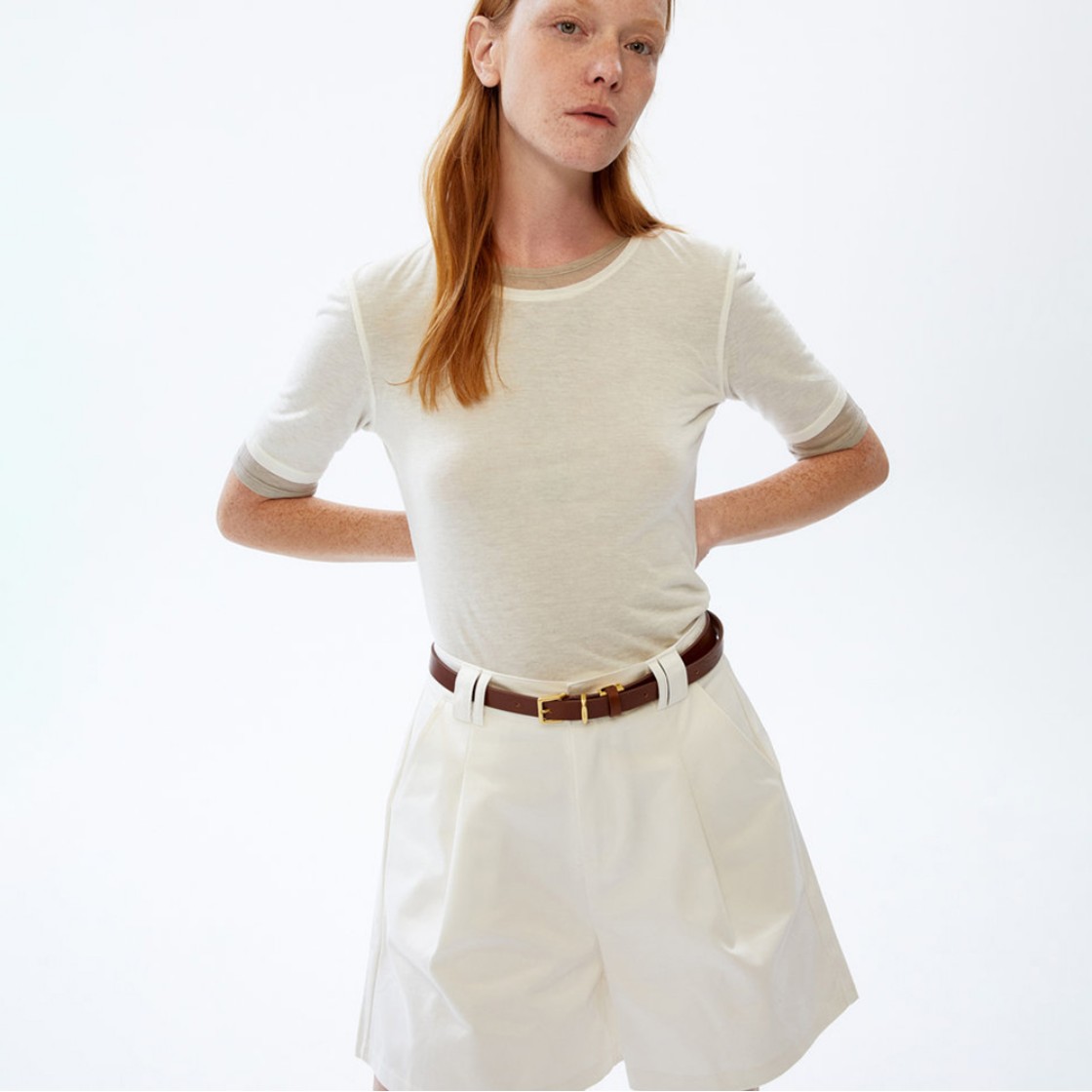 아떼 바네사브루노 액세사리 브라운 사각 버클 가죽 벨트 브라운(Athe Vanessabruno Acc Brown Square Buckle Leather Belt Normal Brown) - 2