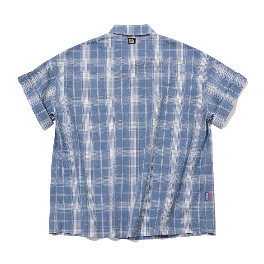 스포츠챔버 SC 스퀘어 체크 롤업 셔츠 블루(SPORT CHAMBER SC Square Check Roll-up Shirt BLUE) - 2