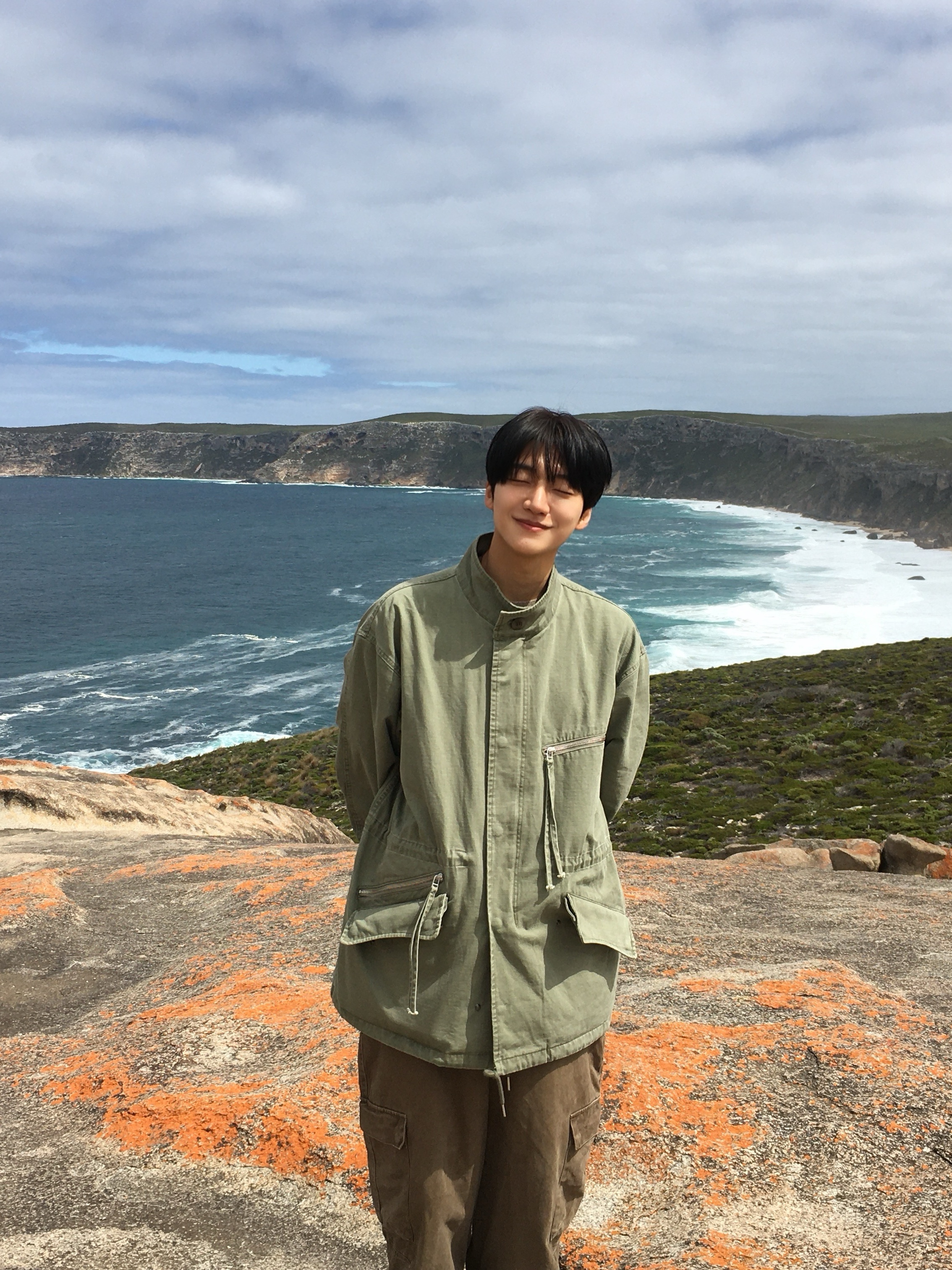 Noun Faded Filed Jacket Olive, noun Washed Cargo Pants Khaki 착용 스타일 - 4