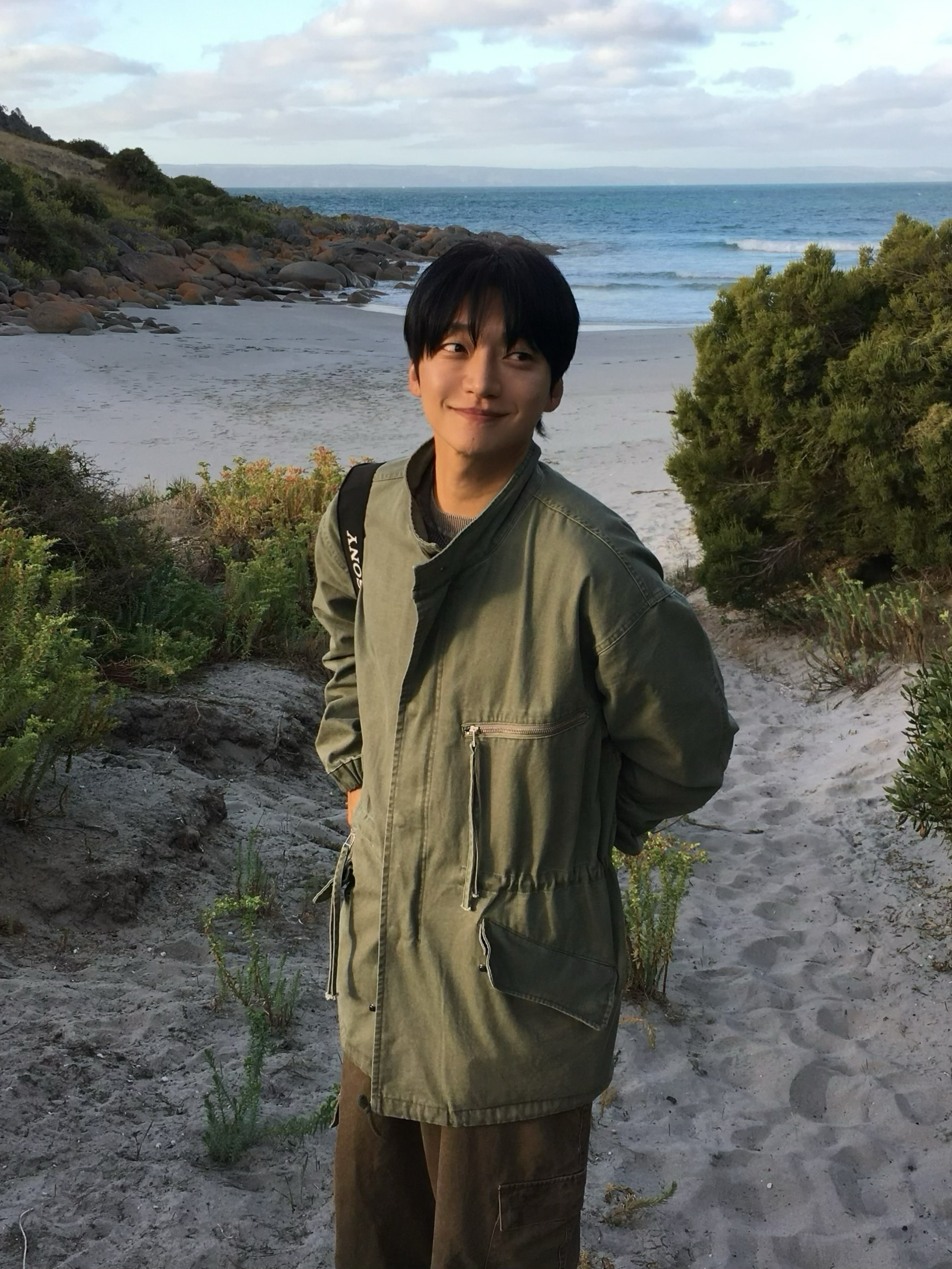 Noun Faded Filed Jacket Olive, noun Washed Cargo Pants Khaki 착용 스타일 - 1