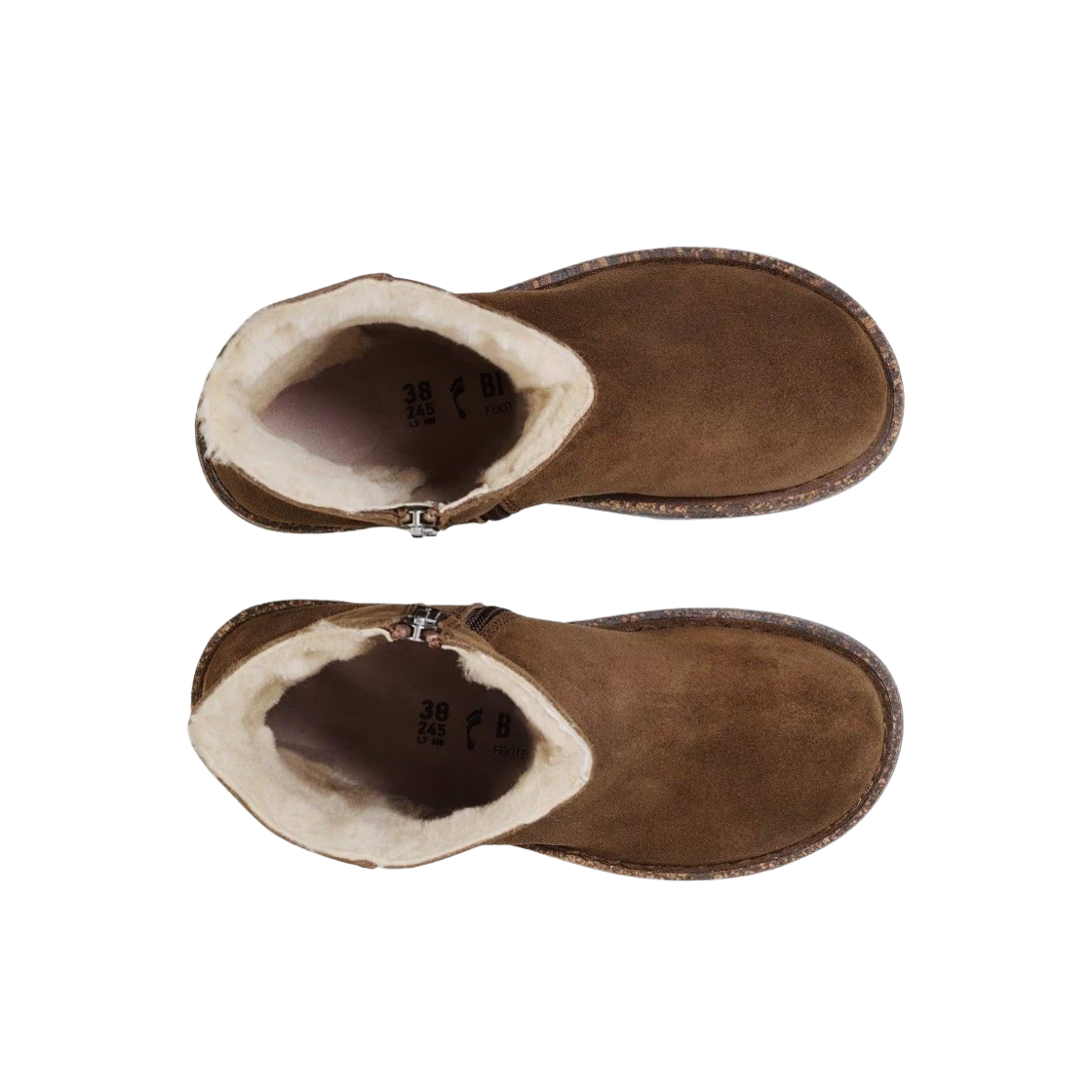 (W) 버켄스탁 업살라 집 셔링 스웨이드 레더 다크 티 - 내로우((W) Birkenstock Uppsala Zip Shearling Suede Leather Dark Tea - Narrow) - 2