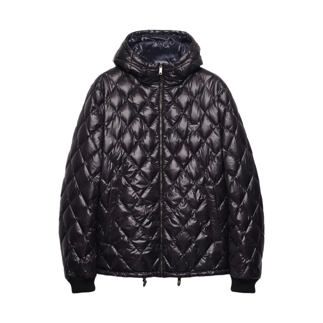 프라다 미디움 웨이트 퀼티드 테크니컬 패브릭 다운 자켓 블랙(Prada Medium-Weight Quilted Technical Fabric Down Jacket Black)