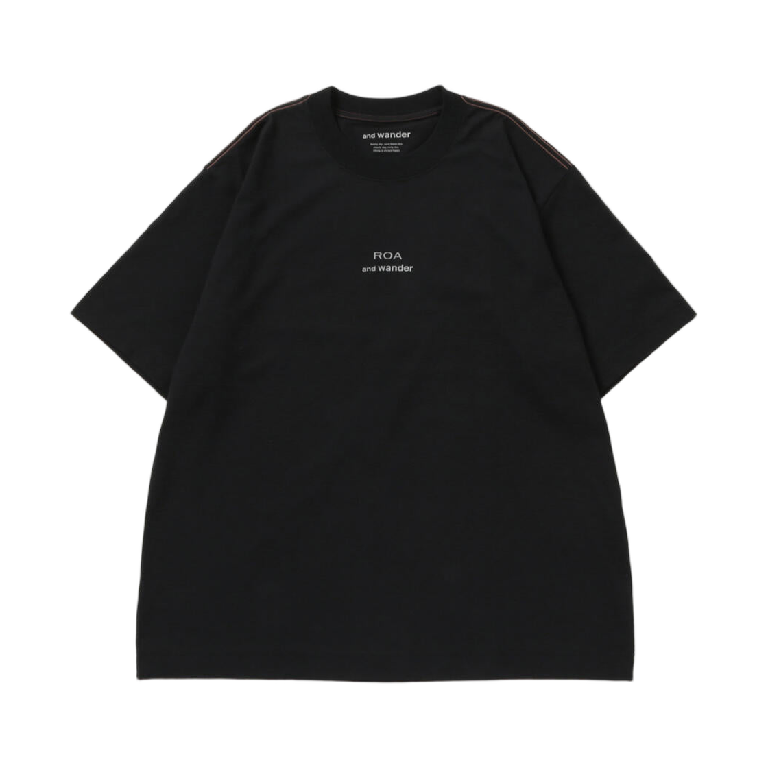 로아 x 앤드 원더 로고 프린티드 티셔츠 블랙(ROA x And Wander Logo Printed T-Shirt Black) - 1
