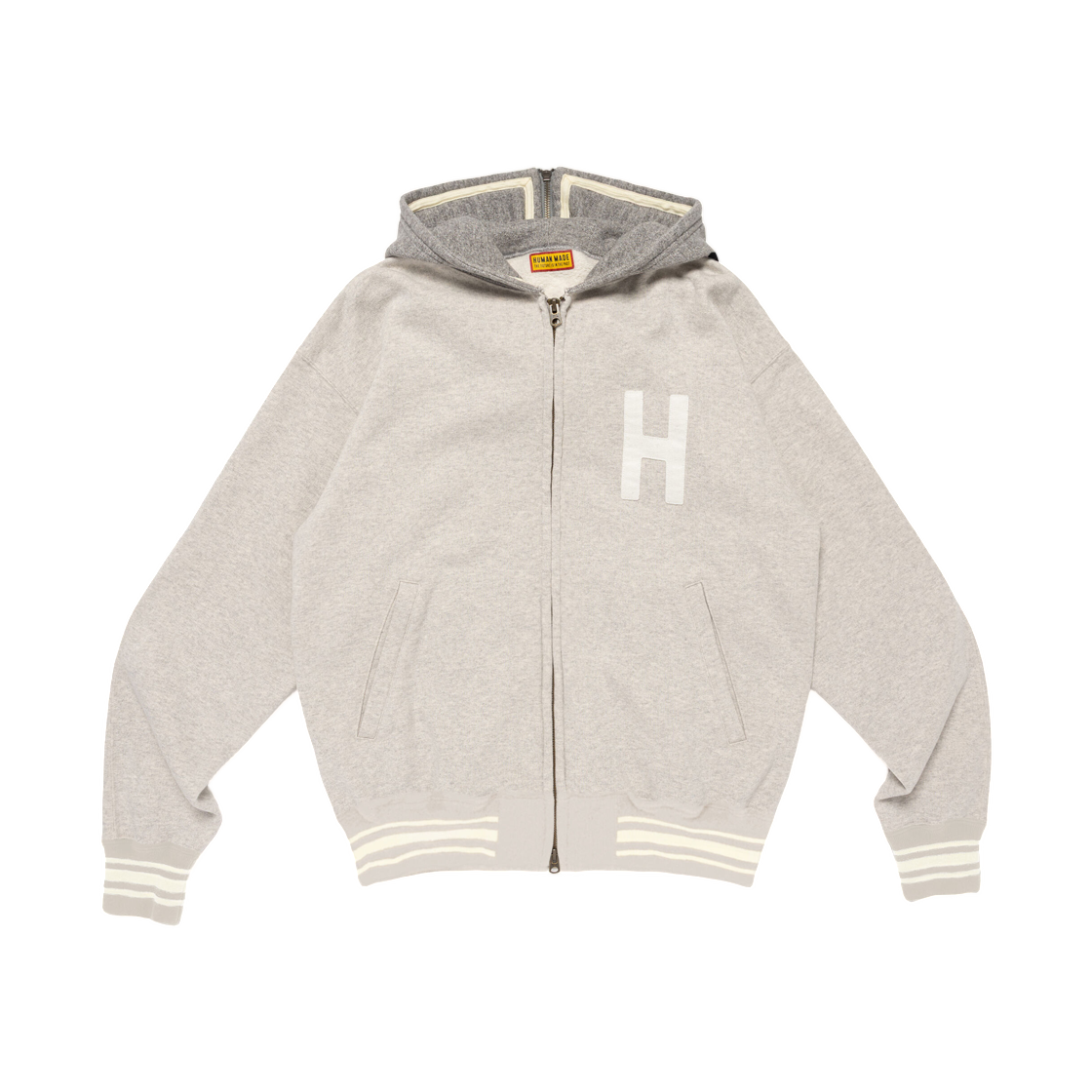 HM31CS018 Human Made Zip-Up Hoodie Gray