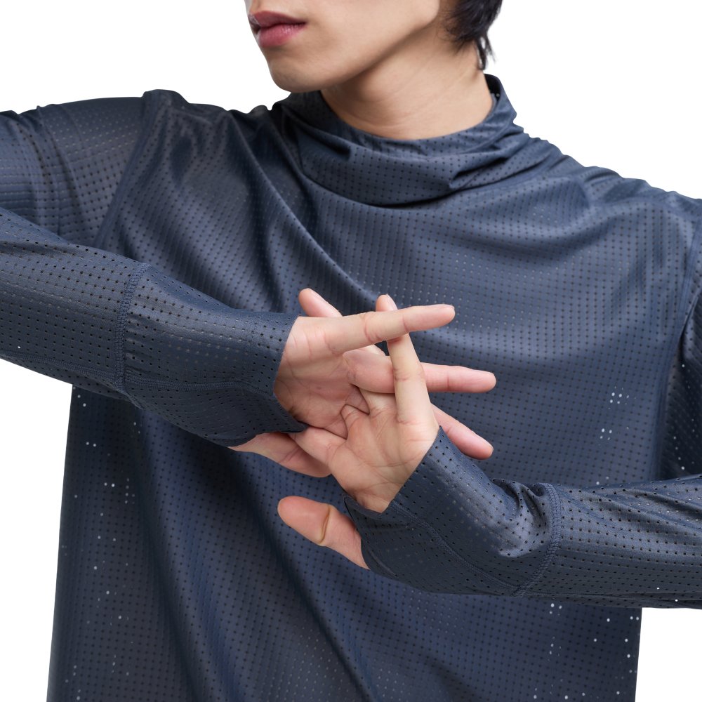 프로-스펙스 유니 울트라라이트 메쉬 후디 긴팔티셔츠 그레이(PRO-SPECS Unisex Ultra-Light Mesh Hoodie Tee Gray) - 5