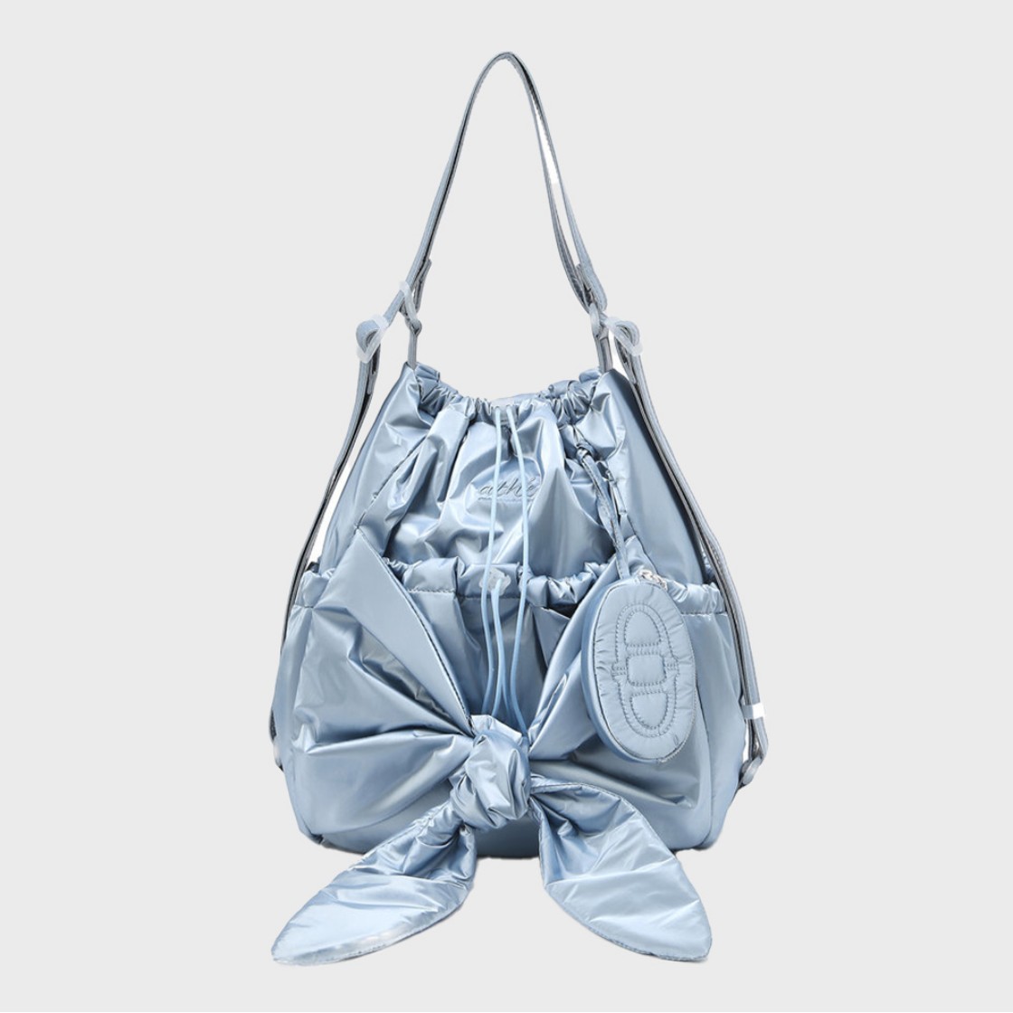아떼 바네사브루노 액세사리 루반 글로시 블루 리본 백팩 겸 숄더백 S 블루(Athe Vanessabruno Acc Ruban Glossy Blue Ribbon Backpack & Shoulder Bag S Normal Blue) - 2