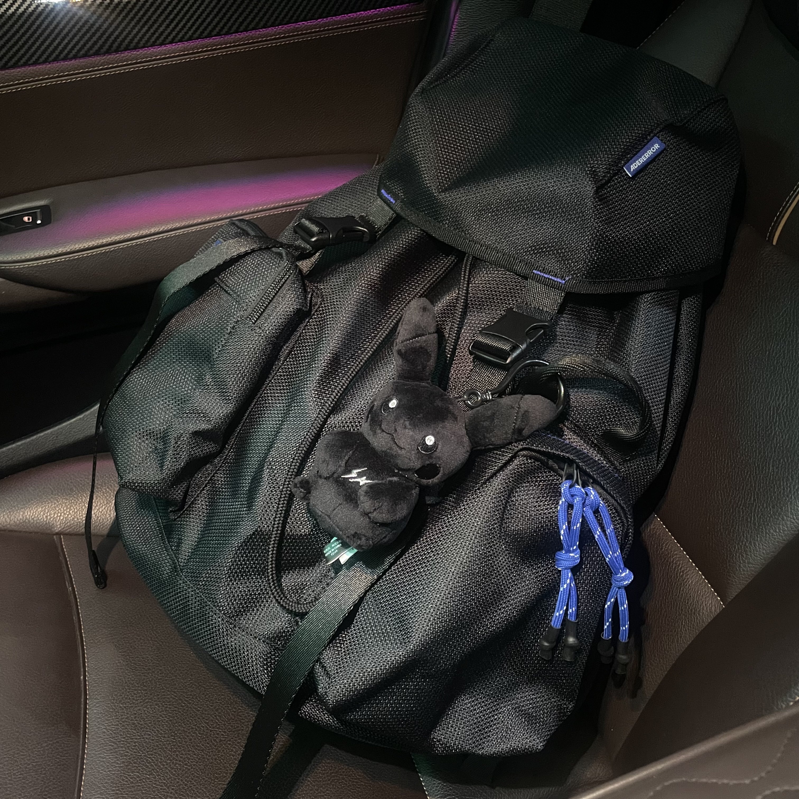 Ader Error Acy Backpack Product. 3 Noir, Fragment x Pokemon INN Thunderbolt Project TBP Mascot Key Ring Pikachu Black 착용 스타일