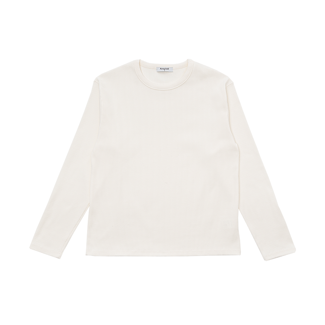 어레이드 리브드 롱슬리브 크롭 티셔츠 그레이(Arrayed Ribbed Long-Sleeve Crop T-Shirt Gray) - 3