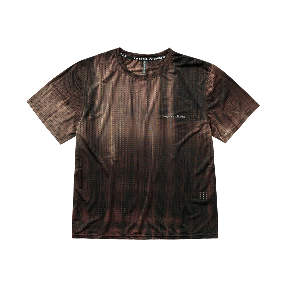 26SSTHT01BR negative split club Air Vent Tie-Dye Racing T-Shirt Brown