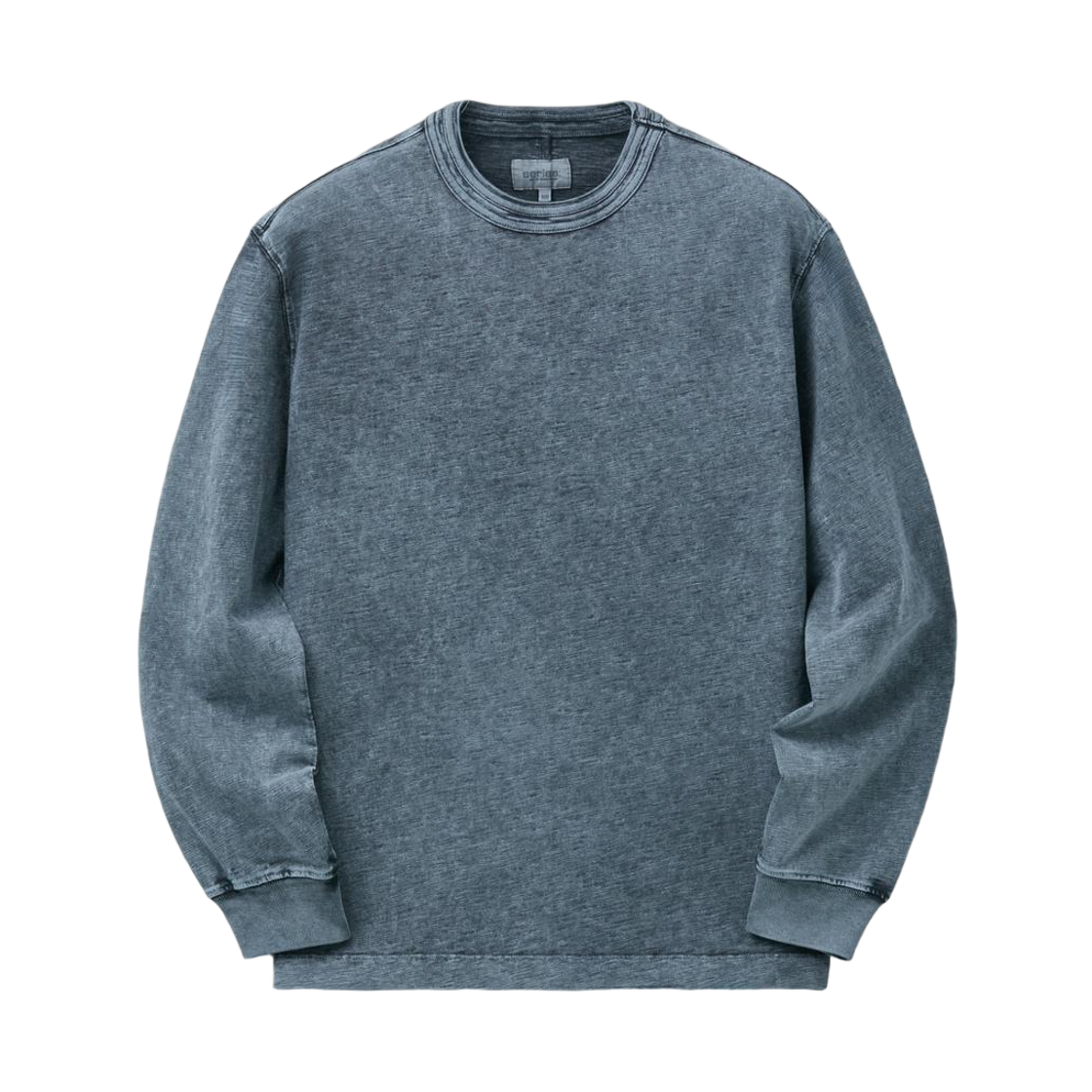 SATAS26201BUX SERIES Slub Round Long Sleeve T-Shirt Blue
