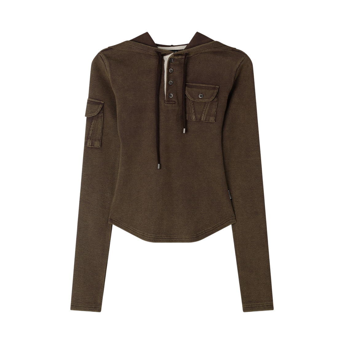 (W) 스컬프터 워시드 포켓 후드 브라운((W) Sculptor Washed Pocket Hoodie Brown) - 1