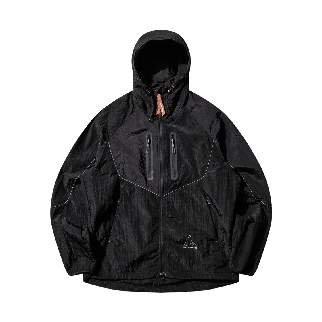 로아 x 앤드 원더 립스탑 윈드 자켓 블랙(ROA x And Wander Ripstop Wind Jacket Black) - 1