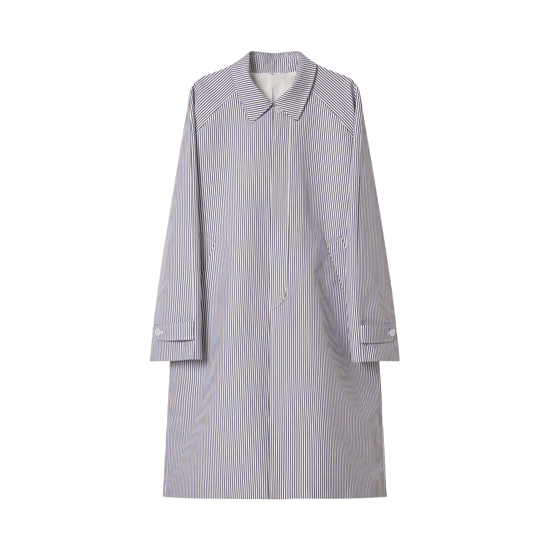 에스티유 래글런 스트라이프 포플린 코트 인 화이트(STU Raglan Stripe Poplin Coat In White)
