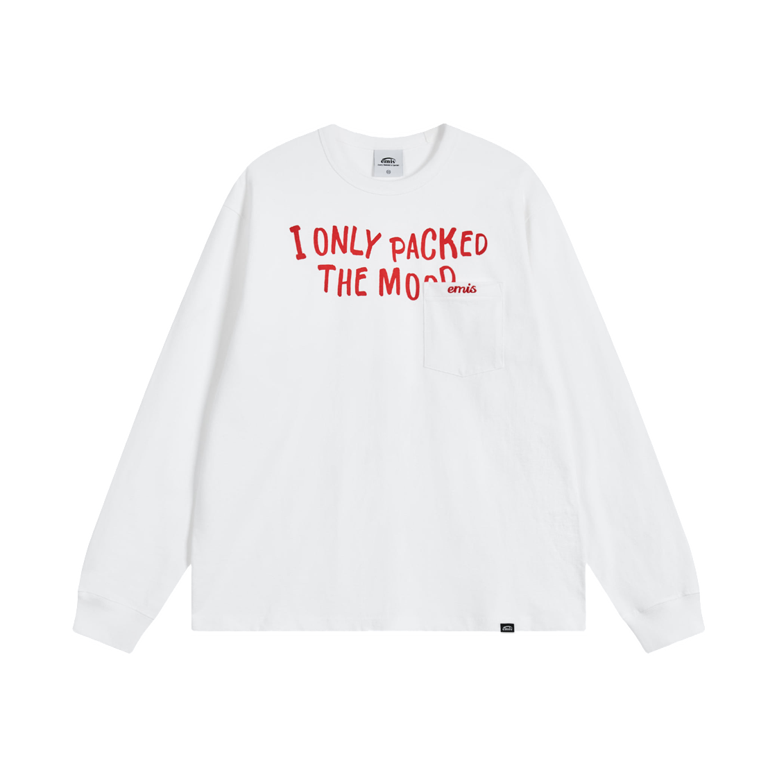 이미스 포켓 롱슬리브 티셔츠 화이트(Emis Pocket Long Sleeve T-Shirt White) - 1