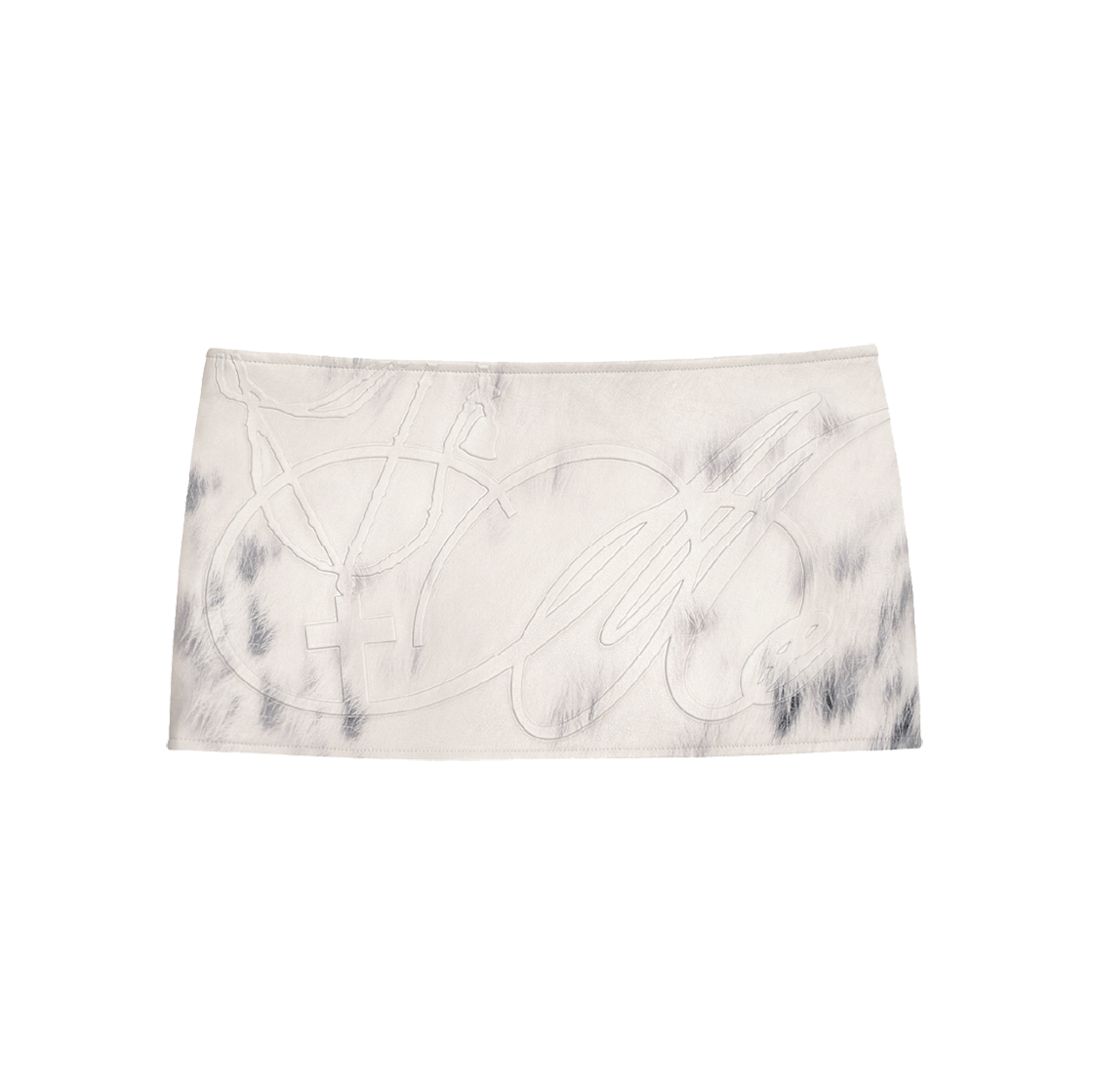 Bonnae-184 Bonnae Embossed Micro Pleated Skirt Ivory