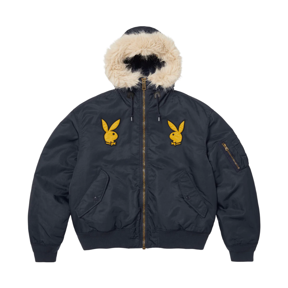슈프림 x 플레이보이 후드 MA-1 네이비 - 26SS(Supreme x Playboy Hooded MA-1 Navy - 26SS)