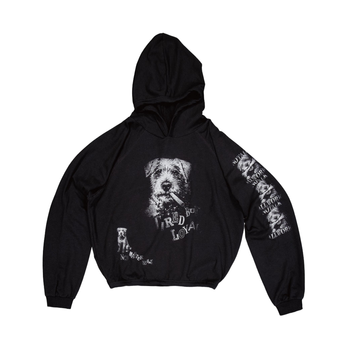 캐주얼 매뉴얼 타이얼드 후드 블랙(Kasual Manual Tired Hoodie Black)