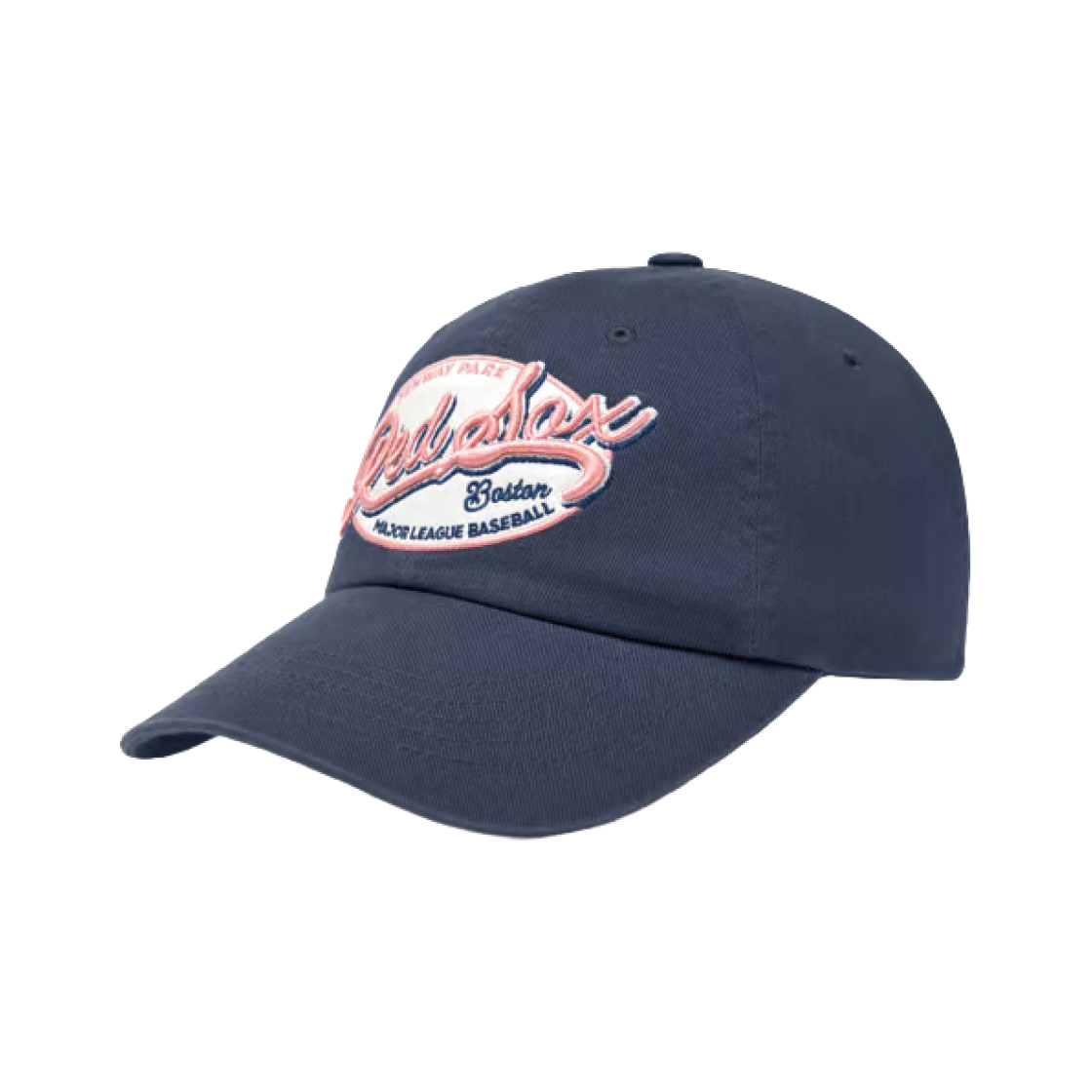 MLB 스트릿 오벌 컬시브 언스트럭쳐 볼캡 보스턴 레드삭스 네이비(MLB Street Oval Cursive Unstructured Ball Cap Boston Red Sox Navy) - 1